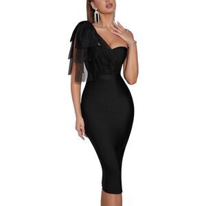 Amina Glam Womens Midi Dress
